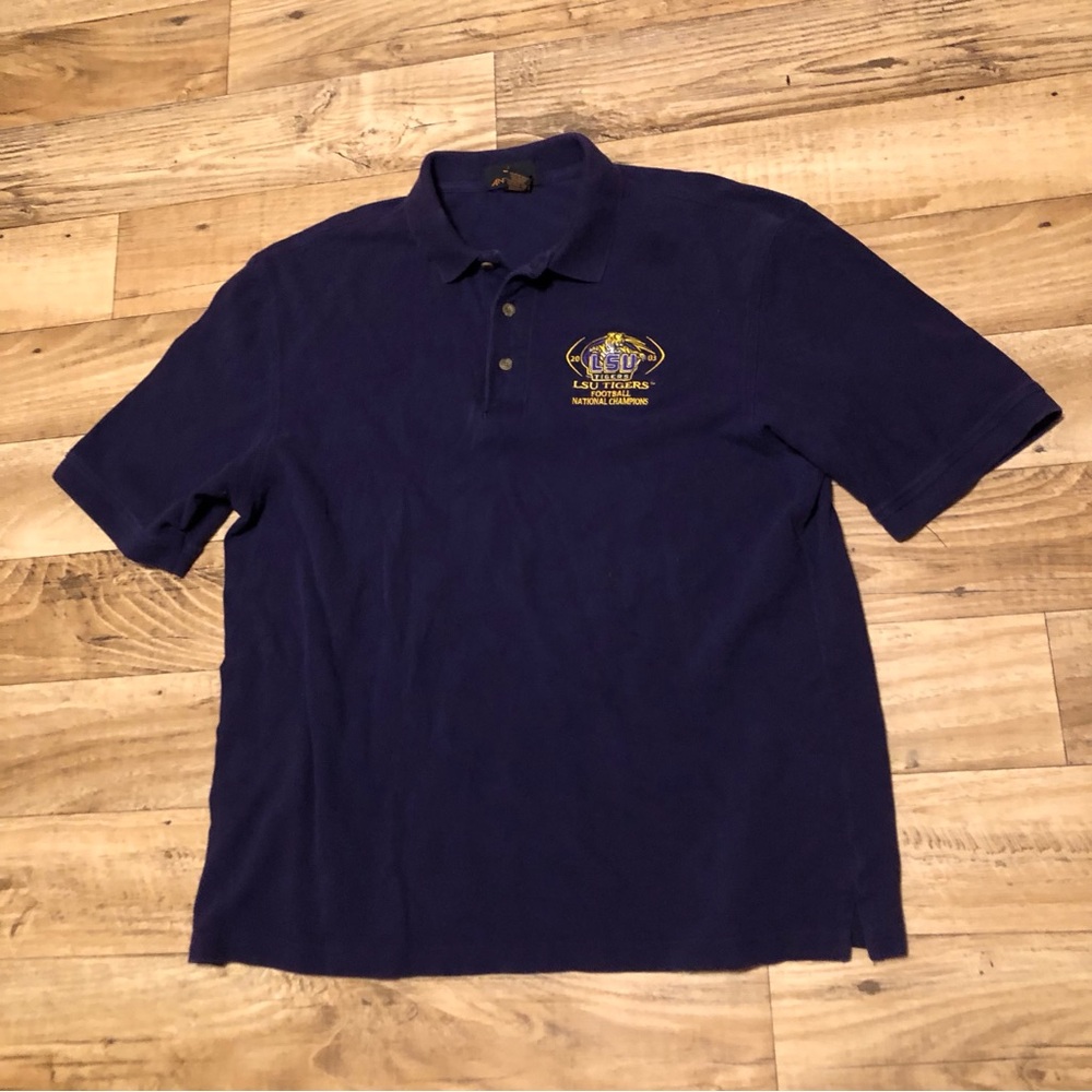 Vintage 2003 lsu tigers polo shirt purple